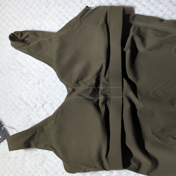 Fawnfit Long Length Lift Tank 2.0 With Built-In Bra In Olive Green - Picture 5 of 7